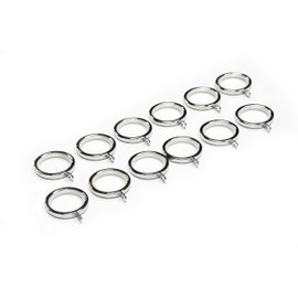 GCurtain Metal Curtain Rings Eyelets Set with 12 Curtain Rods 30 mm Suitable for up to 28 mm Easy Installation Decorative Window - Polished Chrome