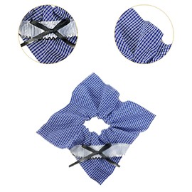 perfeclan Karierte Scrunchie Ponytailhalter Dekor Geschenk für Frauen und Mädchen, elastisches Stirnband, Haarseil für tägliche Pendelpendelfeier, Blau