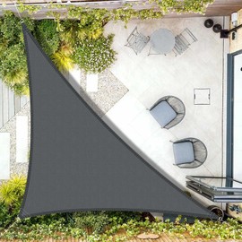 AXT SHADE Sun Shade Sail Waterproof 2.5x2.5x3.5m Triangle UV Block Canopy Awning for Patio Outdoor Garden Backyard -Anthracite