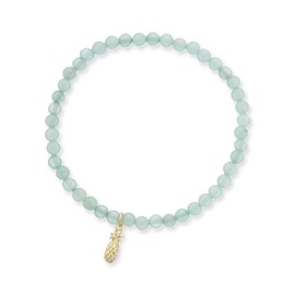 Palas Jewellery Women's Pineapple Charm Aventurine Gem Bracelet, Green
