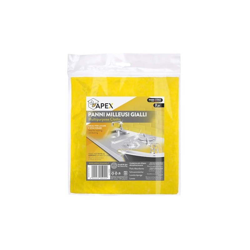Apex 3 Stück All Purpose Tuch, gelb, 40 x 38