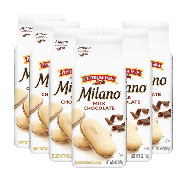 Pepperidge Farm Milk Chocolate Milano Cookies, 6.25-ounce bag (pack of 6)