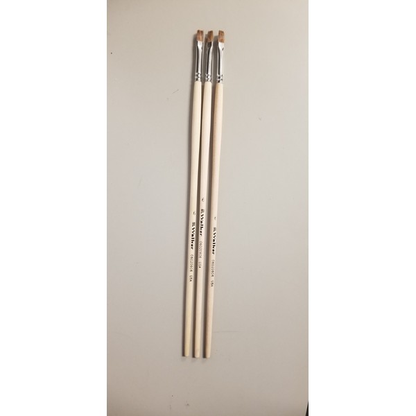 Walker Size 6 Flat Red Sable Artist Brush, Pack of