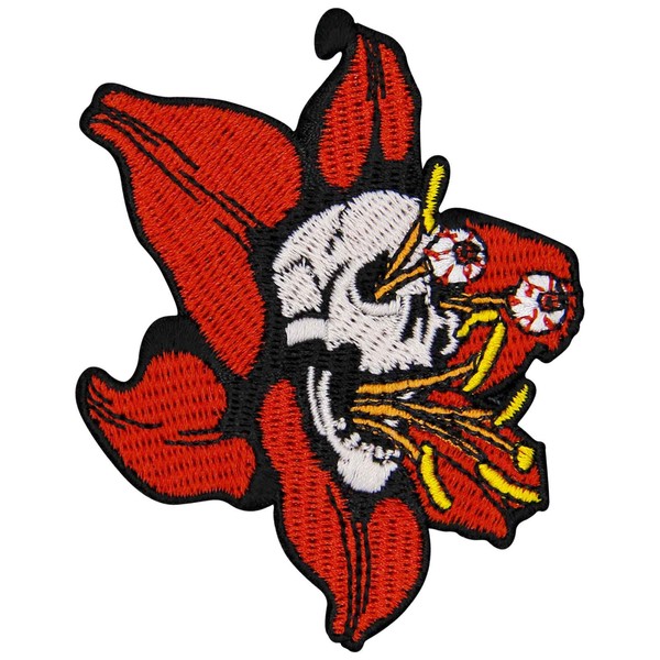 ZEGINs The Flower Skull Patch Embroidered Applique Badge Iron On
