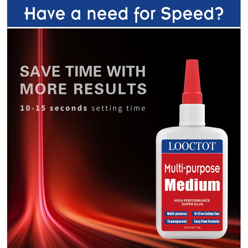 60g(2.12 oz) Medium CA Glue Premium Adhesive. All Purpose,Quick Drying