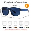 FEISEDY Square Sunglasses for Women Men Unisex Curved Style Shades