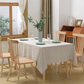 CHUFFED 100% Linen Tablecloth, Rectangular Tablecloth, High-Quality Linen Fabric Tablecloth for Kitchen Table and Dining Table, Natural Elegance for Your Home (Natural, 140 × 250 cm)