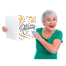 Small World Greetings Large Retirement Card - Blank Inside With Envelope - 11.75" x 9" - Large Retirement Card from Group - Giant Retirement Card for Coworkers, Employees, Friends or Family