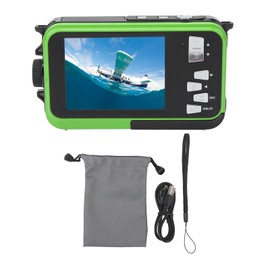 Waterproof Digital Camera 48MP 2.7K HD 16X Digital Zoom Dual Screen Compact Underwater Camera for Teens Students Seniors Snorkeling