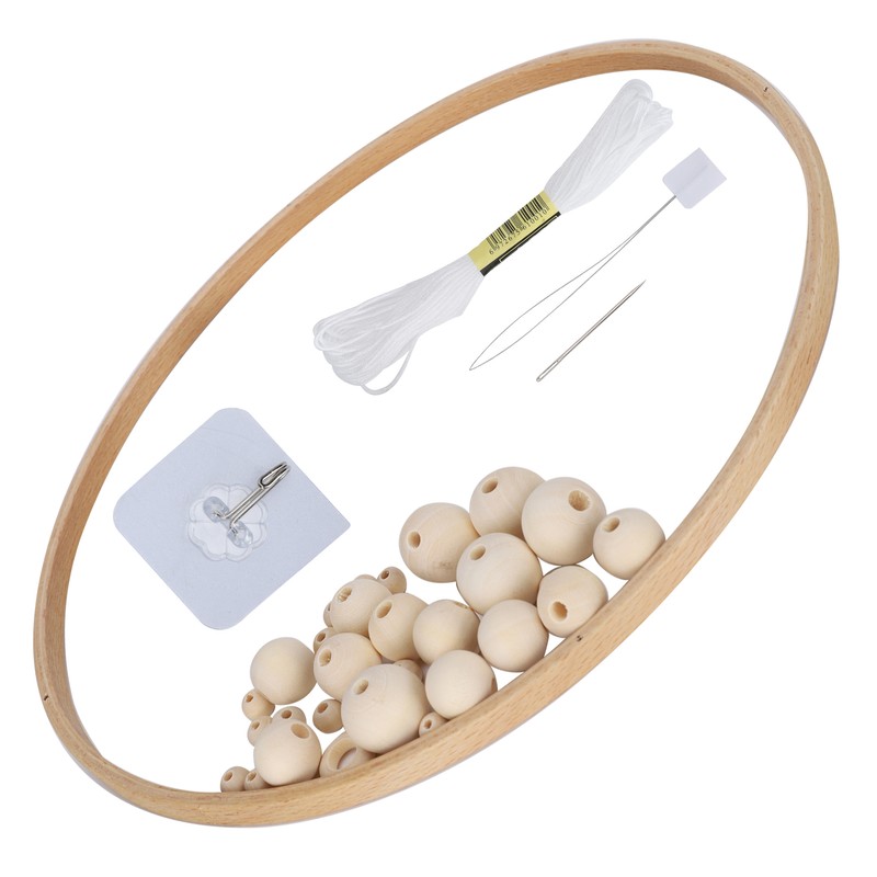 DIY Wind Chimes Kit Round Wood Beads Crafts Ornaments Hand