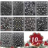 10 Sheets Snowflake Nail Art Stickers 3D Self Adhesive Christmas