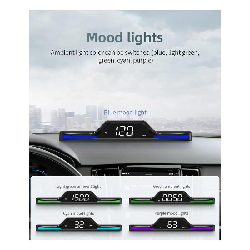 BOFRHME G15 HUD Head-Up Display GPS Speeding Alarm Driving Speed