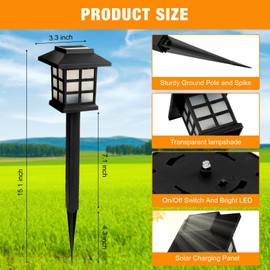 Treela 24 Pack Solar Pathway Lights Outdoor Waterproof LED Solar Powered Landscape Lights Decor for Yard Garden Patio Lawn Driveway Walkway Sidewalk Pathway Outdoor