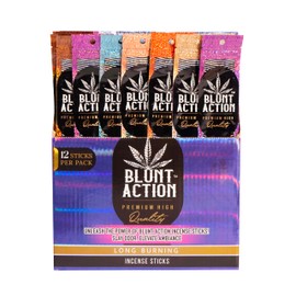Tulasi Blunt Action Incense Sticks, 12 Packs, 144Pc, Long Lasting Fragrance, Natural Essential Oils Hand Rolled Incense Sticks for Aromatherapy, Relaxing, Yoga, Meditation, Prayer