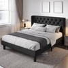 Allewie Full Size Bed Frame with Button Tufted Wingback Headboard,