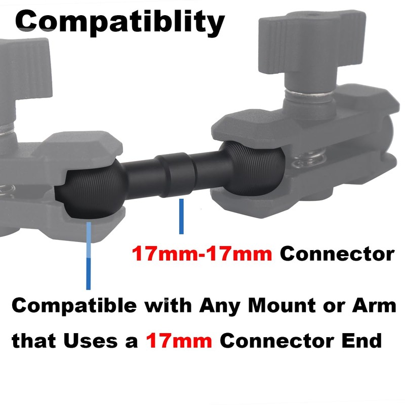 Rigdance CNC Aluminium 17mm Double Ball Adapter for Car Phone