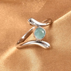 LucyQ 0.40ctw LucyQ Ocean Lace Collection Grandidierite Ring Rhodium Plated