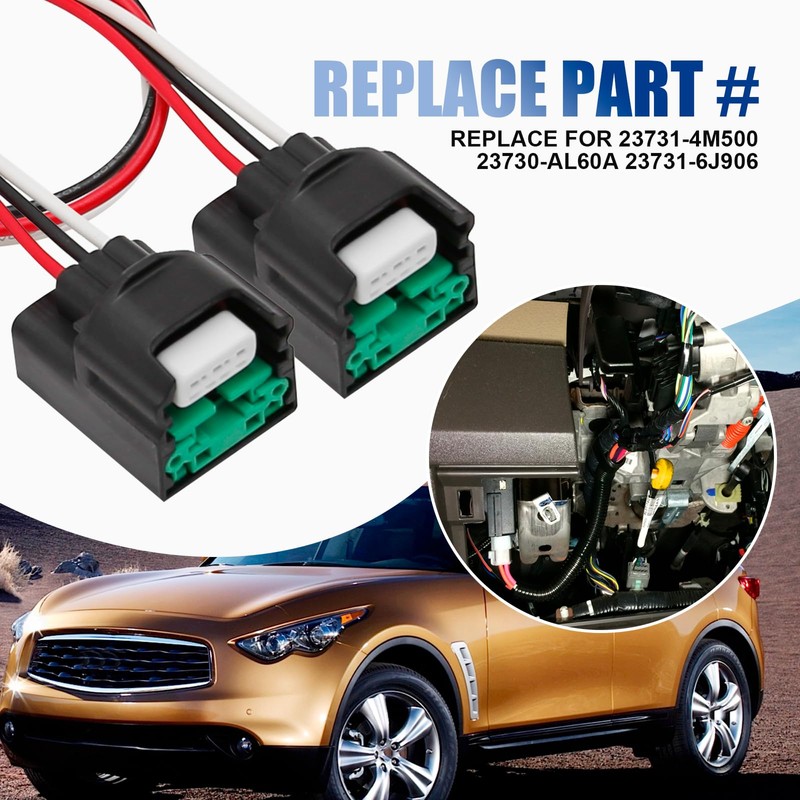 Anxingo 2Pcs 23731-4M500 Connector Harness Plug for Camshaft Position Crankshaft