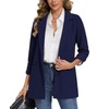 MINTLIMIT Women's Casual 3/4 Ruched Sleeve Lapel Button Slim Work