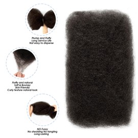 Afro Kinkys Bulk Human Hair,18 Inch 50g/Pack Afro Kinky-Curly Human Hair Bulk for Mini Twist, 4C Bulk Human Braiding Hair For Micro,Crochet,Repair, Dreadlocks,Locs Extensions