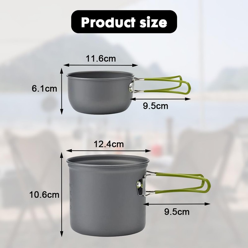 Udbrud Camping Cookware Set, Portable Camping Crockery Set, Ultralight Camping
