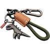 Aluminum Alloy Dinosaur Charm Paired with a Hand-woven Bracelet, Keychain