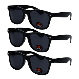 RAY SOLÉE USA Merchant | Sunglasses for Men, Women & Kids 3 Pack of Tinted Lenses with UVA & UVB Protection (Matte Black, Black)