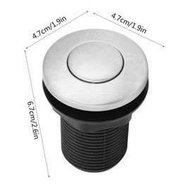 KooingTech Garbage Disposal Air Switch, 32mm Garbage Scrap Air Switch, Automatic Selflock Button Pneumatic Air Hose Kit for Waste Disposer