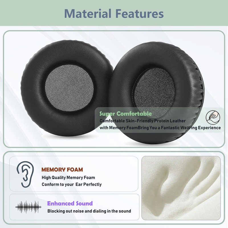 XRHTONG Studio Durable & Breathable Replacement Ear Pads for Compatible