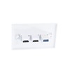 Halokny HDMI USB 3.0 Wall Plate - 3 Port Outlet