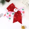 7" Christmas Glitter Large Cheer Hair Bows Clips for Girls