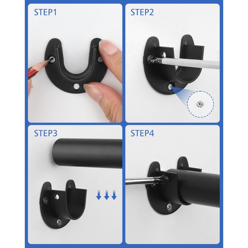 FIRJOY Closet Rods for Hanging Clothes - Heavy Duty, Length