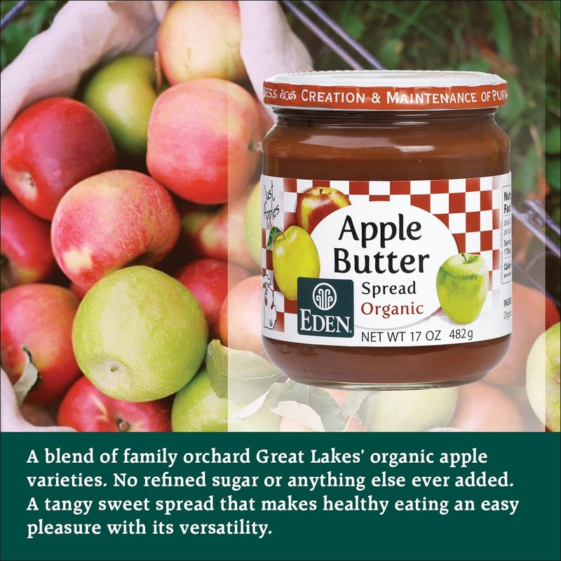 Eden Organic Apple Butter Spread, No Sugar Added, Great Lakes