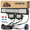 LEDKITO 20 inch LED Light Bar and 2PCS 4 Inch