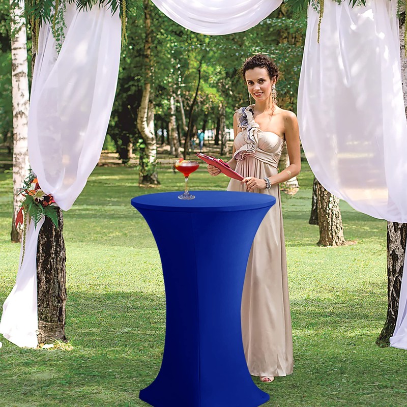 HolidayIdeas Cocktail Table Covers, 2 Pack - Fitted Stretch Spandex