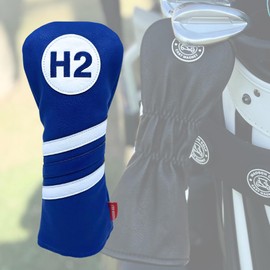 Madson Golf Cart Magnet Headcovers - Club Covers for Golf Clubs, with Rubber Magnet for Secure Positioning & Quick Access, Magnetic Golf Accessories, Golf Cart Accessories (H2 Hybrid - Blue and White)