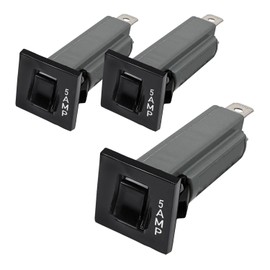 W Type 5 Amp Thermal Circuit Breaker Fuse, W28-XQ1A-5 - Quick Connect, Snap-in (5A, 3 Pack)