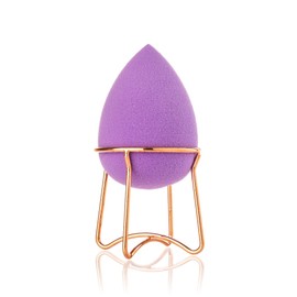 Almost Famous Professional Beauty Sponge Makeup Blender, Perfect Foundation Blending Kit Comes with Necessary Rose Gold Makeup Blender Holder (Purple)