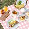 4 Pack Pink Gingham Tablecloths, Pink and White Checkered Tablecloths