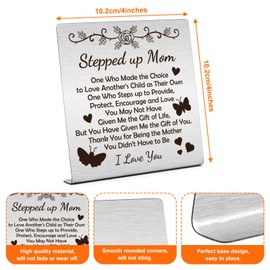 Bonus Mum Gifts Mothers Day Gifts for Mother in Law Home Office Desk Decor Thank You Gifts for Step Mom Christmas Birthday Thanksgiving Presents for Stepmother Desk Decorations Sign