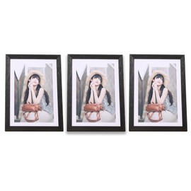 Furforstk Picture Frame, 15 x 20 cm, Black, Pack of 3 Wooden Picture Frame, Photo Frame, Photo Frames for Wall, Picture Frame for Photos and Pictures - Wall or Table Stand