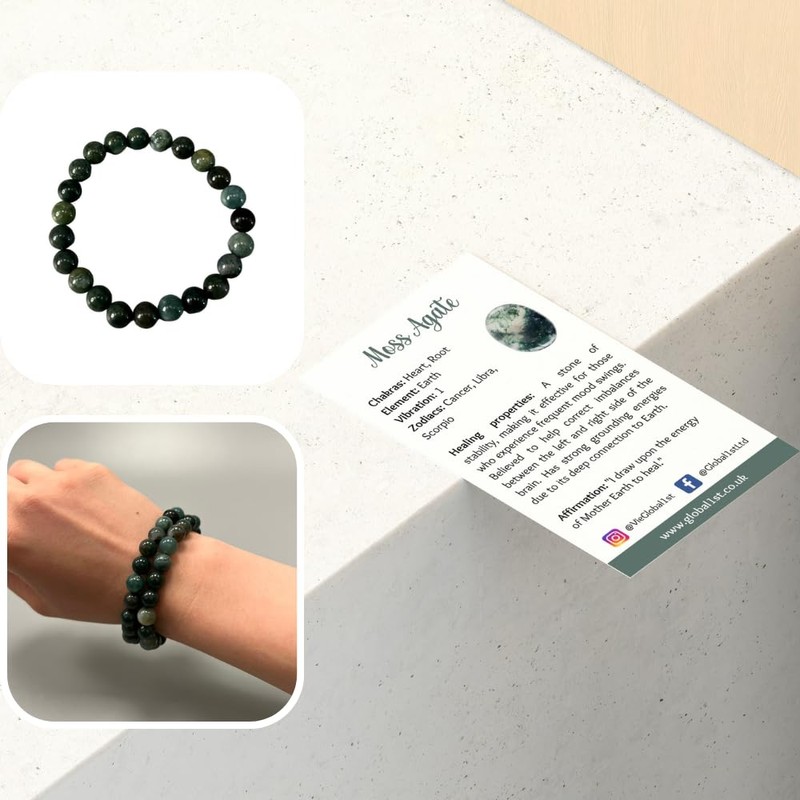 VIE Crystal Bracelet (Moss Agate)