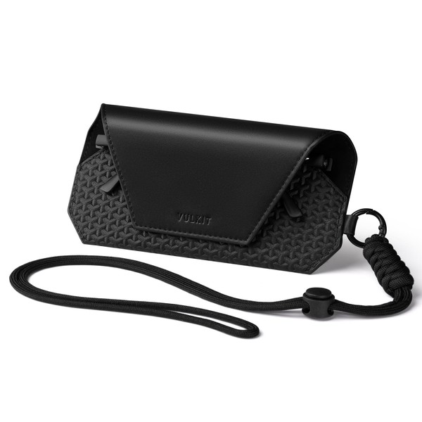 VULKIT Leather Soft Glasses Case, Portable Eye Glasses Case for