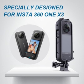 Higatful Mounting Bracket for Insta360 ONE X3 Accessory Frame, Protective Case Cage with Lens Cap Housing Holder