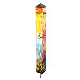 Echo Valley 3781 "The Warmth of the Sun" Spirit Pole, Vivid & Illuminating Solar Garden Pole, Red/Yellow. 3.25 x 32 inches