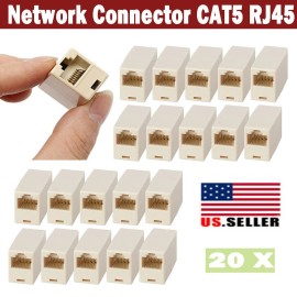 Universal 20X Network Cable Connector Adapter Extender Plug Coupler Joiner CAT5 RJ45 CAT5E
