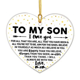 Son Gift from Mom Christmas Ornament, Christmas Ornament for Son Birthday Graduation Keepsake Gift, Best Son Ever Gifts, I Will Always Be with You