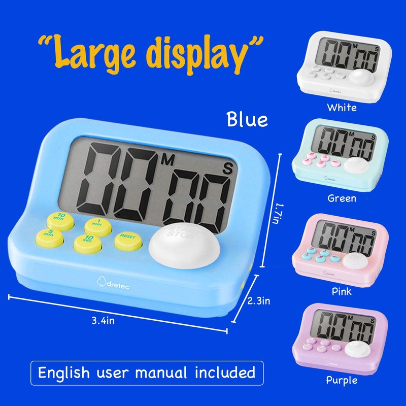 2-in-ONE Digital Timer for Kids (Count-Down) / Stopwatch (Count-Up) with