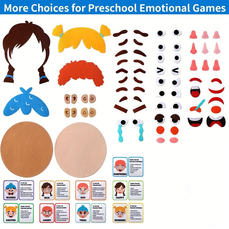 WOBOX Children's Felt Expression Face DIY Activity Toy, Children's Social