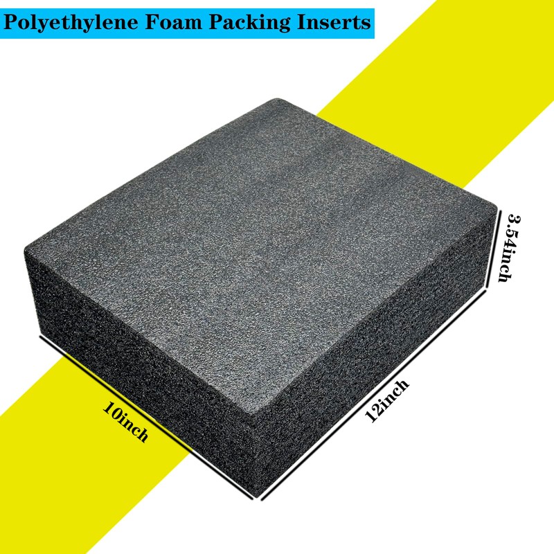 QISF 2PCS Cuttable Polyethylene Foam Block 12x10x3.5Inch Packing Sheet,9CM/3.5In Thick
